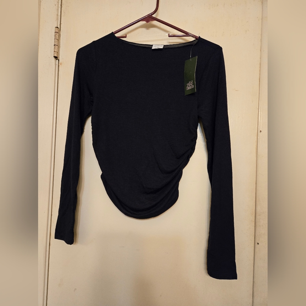 Navy Blue Long Sleeve Top